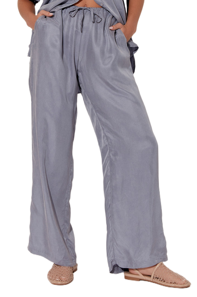 Stevie Cupro Pant Grey Bottoms Adorne   