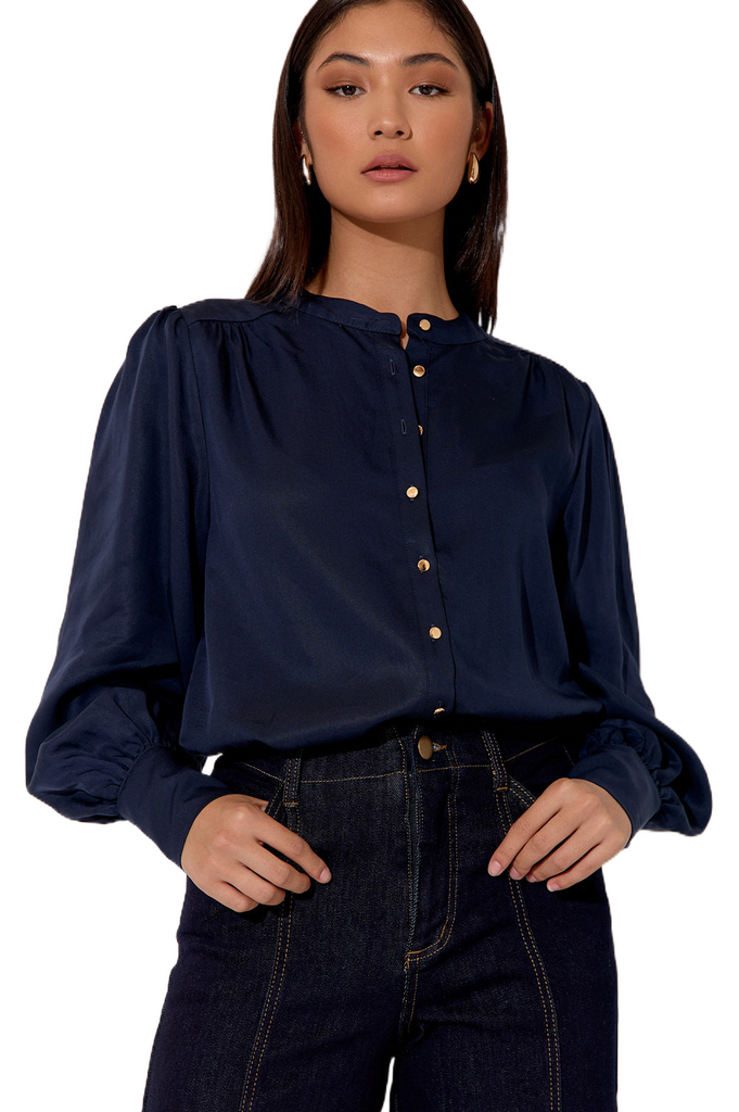 Anya Shirt Navy Tops Adorne S(8)  