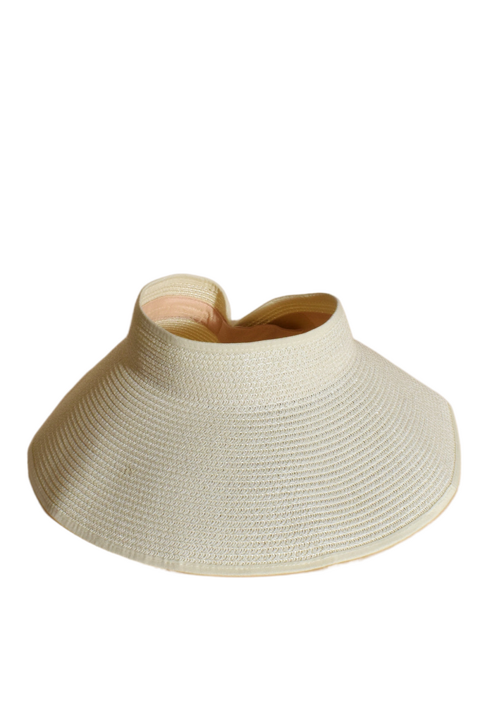 Belle Packable Sun Visor White Hats & Millinery Adorne   