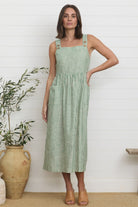 Eadie Dress Green Stripe Dresses MahaShe