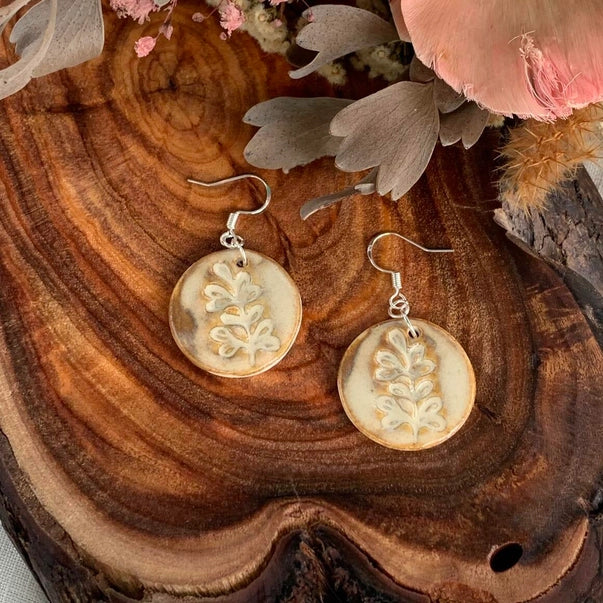 Bride Porcelain Earrings Light Brown Earrings Wolf and Clay