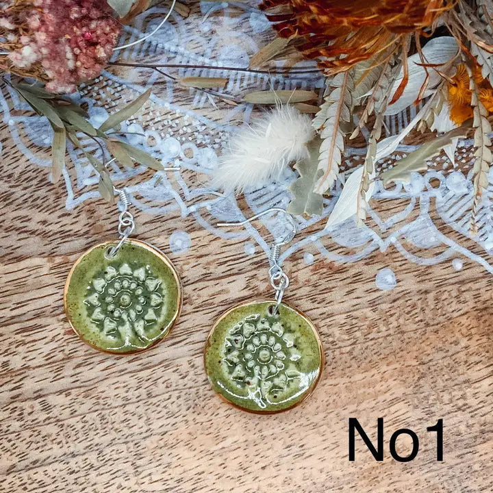 Viola Porcelain Earrings with Gold finish - No 1 Earrings Wolf and Clay