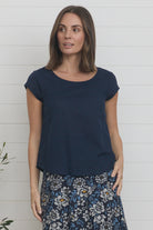 Remi Top Navy Tops MahaShe