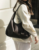 Valentina Slouch Shoulder Bag Chocolate Bags and Purses Louenhide