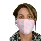 Face Mask Shaped Gingham Pink Small Gifts and Accessories Annabel Trends