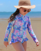 Marli Blue Open Back Girls Swimwear Kids Dresses Fernleigh Avenue