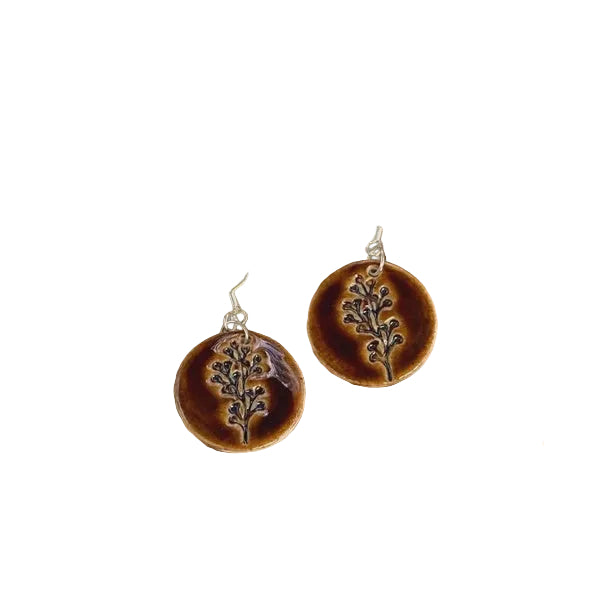 Faye Porcelain Earrings Brown Earrings Wolf and Clay