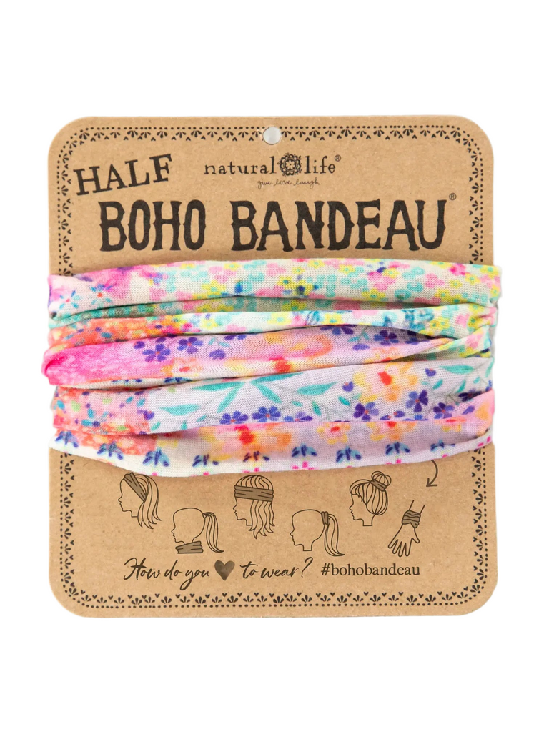 Boho Bandeau Half Pink Water Clear Patchwork Bandeau Natural Life   