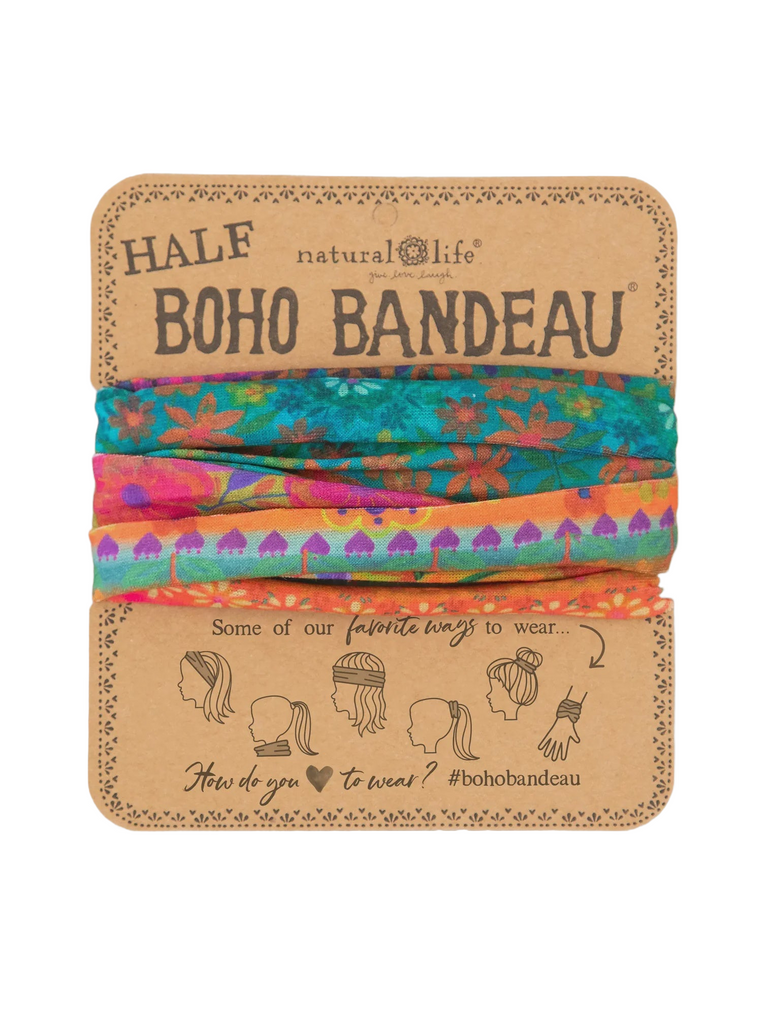 Boho Bandeau Half Bright Border Bandeau Natural Life   