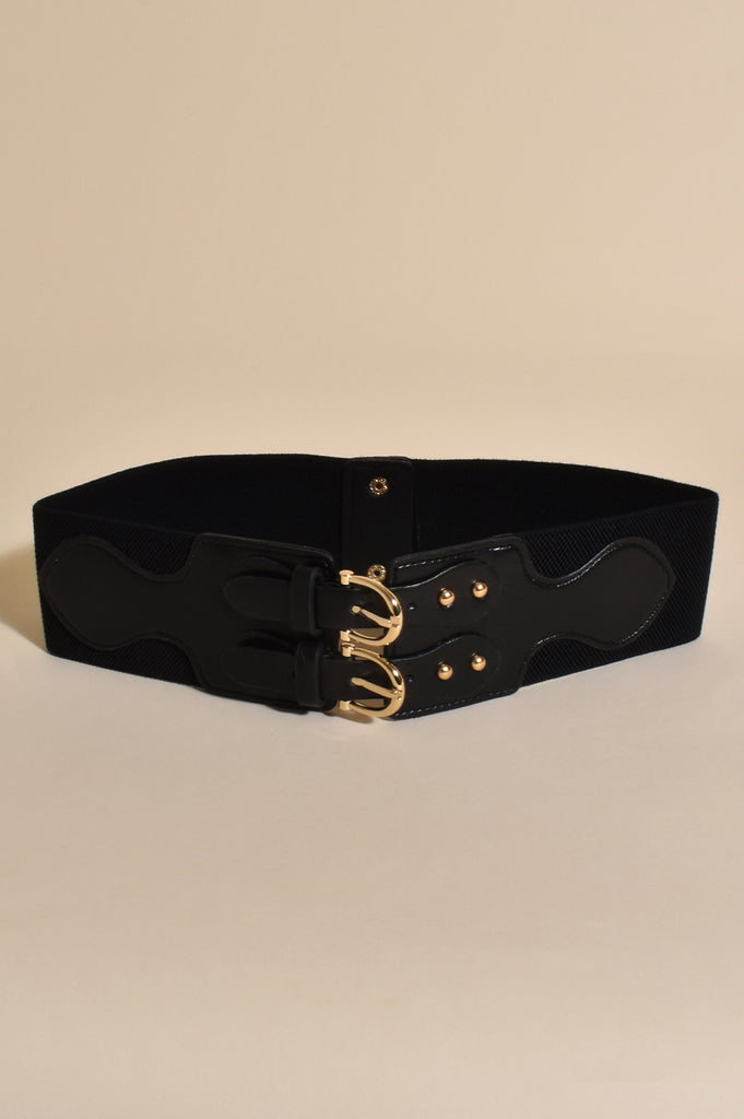 Western Double Buckle Stretch Belt Belts Adorne Default Title  