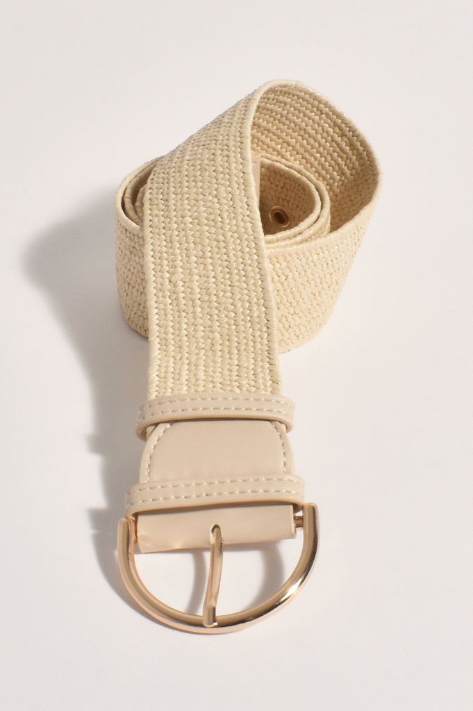 Peta Stretch Belt Cream Belts Adorne   