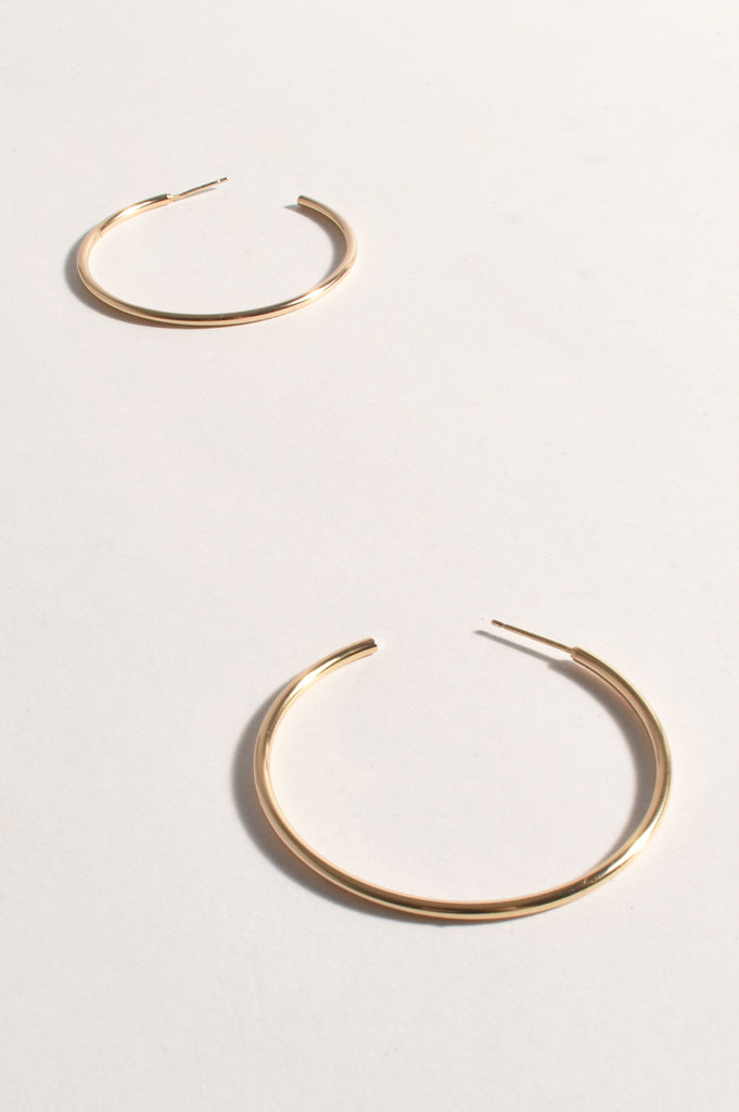 Thin Flat Essential Hoops Gold Earrings Adorne Default Title  