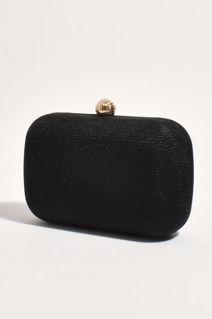 Ella Woven Structured Clutch Black Bags and Purses Adorne Default Title  