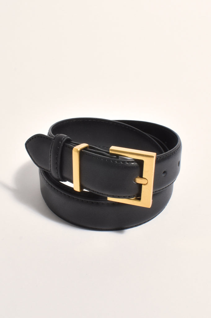 Square Buckle Belt Black/Gold Belts Adorne Default Title  