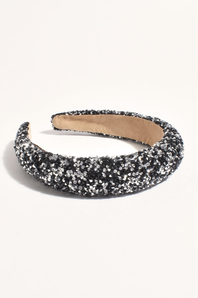 Dressy Diamante Event Headband Black Hair Adorne   