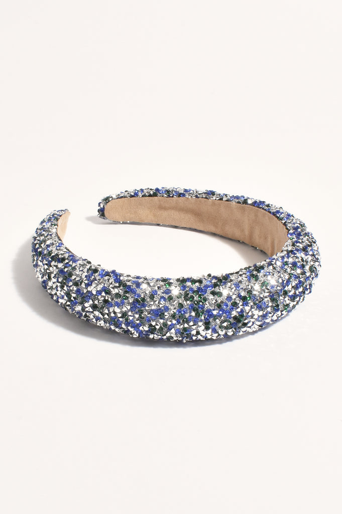 Dressy Diamante Event Headband Blue Hair Adorne   