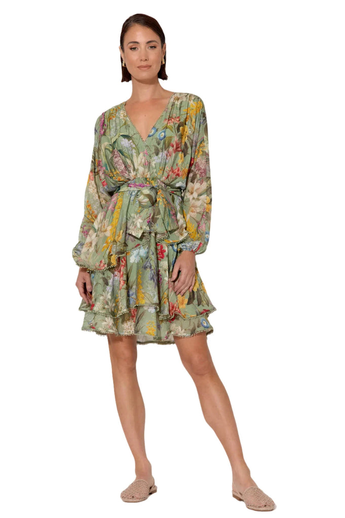 Sinclair Floral Printed Dress Floral Dresses Adorne M(10)  