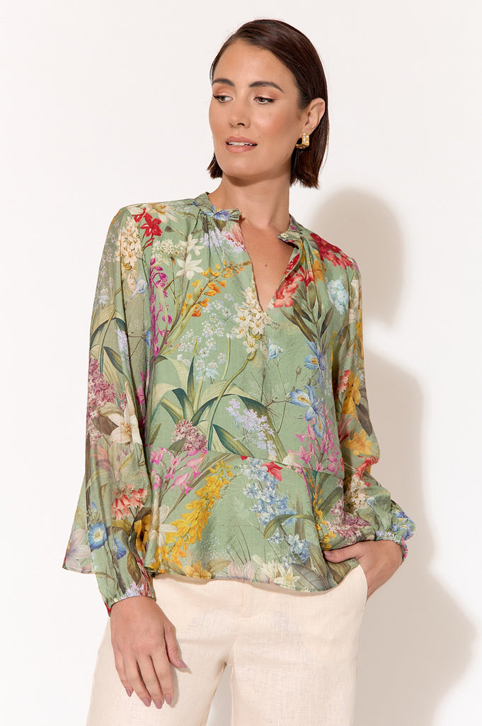 Darla Floral Printed Top Floral Tops Adorne   