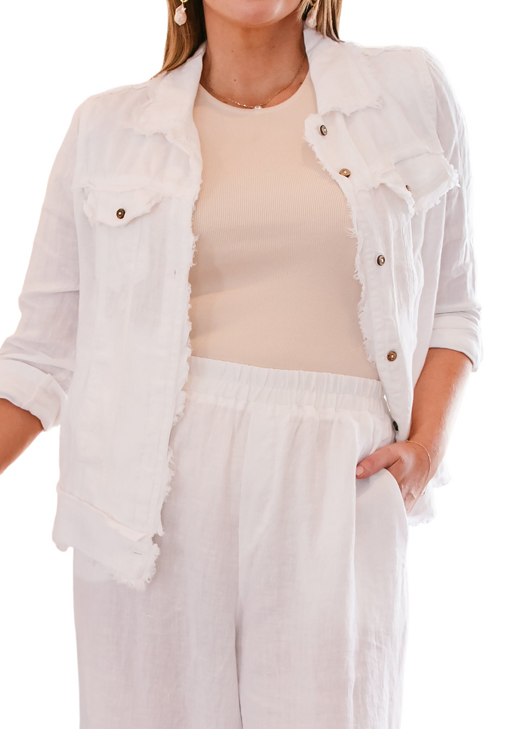 Soul Sparrow Linen Jacket White Jackets Soul Sparrow   