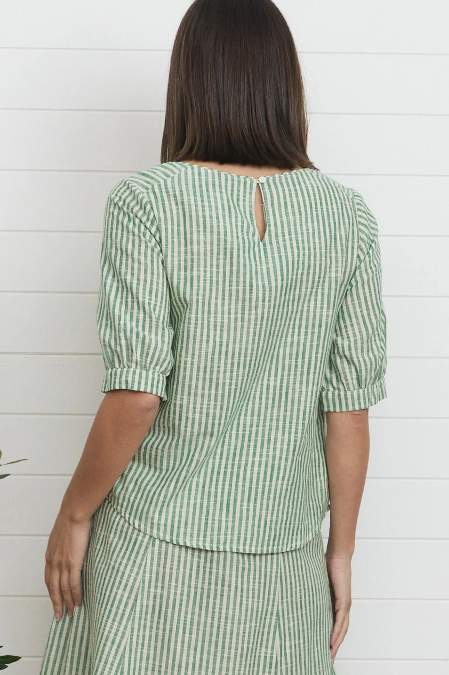 Gigi Top Green Stripe - Global Free Style