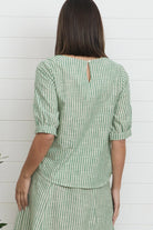 Gigi Top Green Stripe - Global Free Style