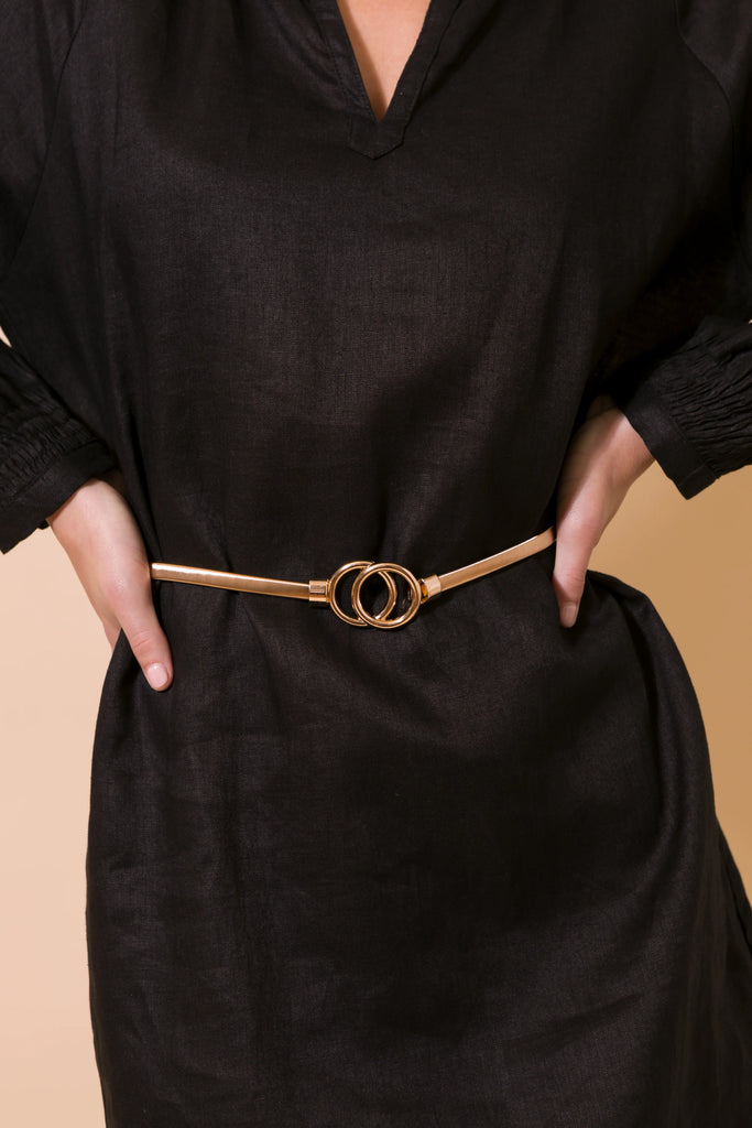 Adorne Duet Ring Slinky Belt Gold - Global Free Style