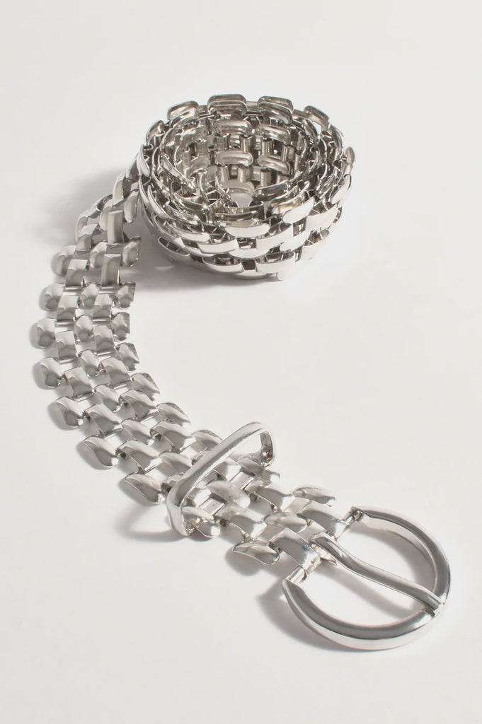 Metal Chain Link Belt Silver Belts Adorne   