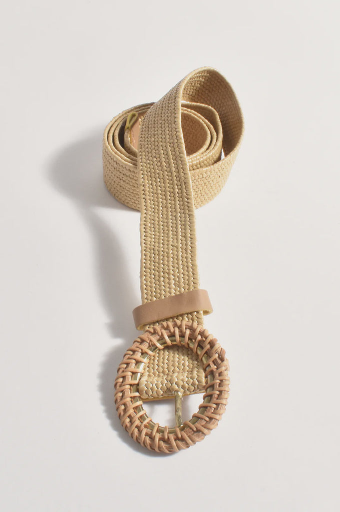 Thin Rattan Buckle Stretch Belt Camel Belts Adorne   