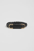Plaited Thin Waist Belt Black - Global Free Style