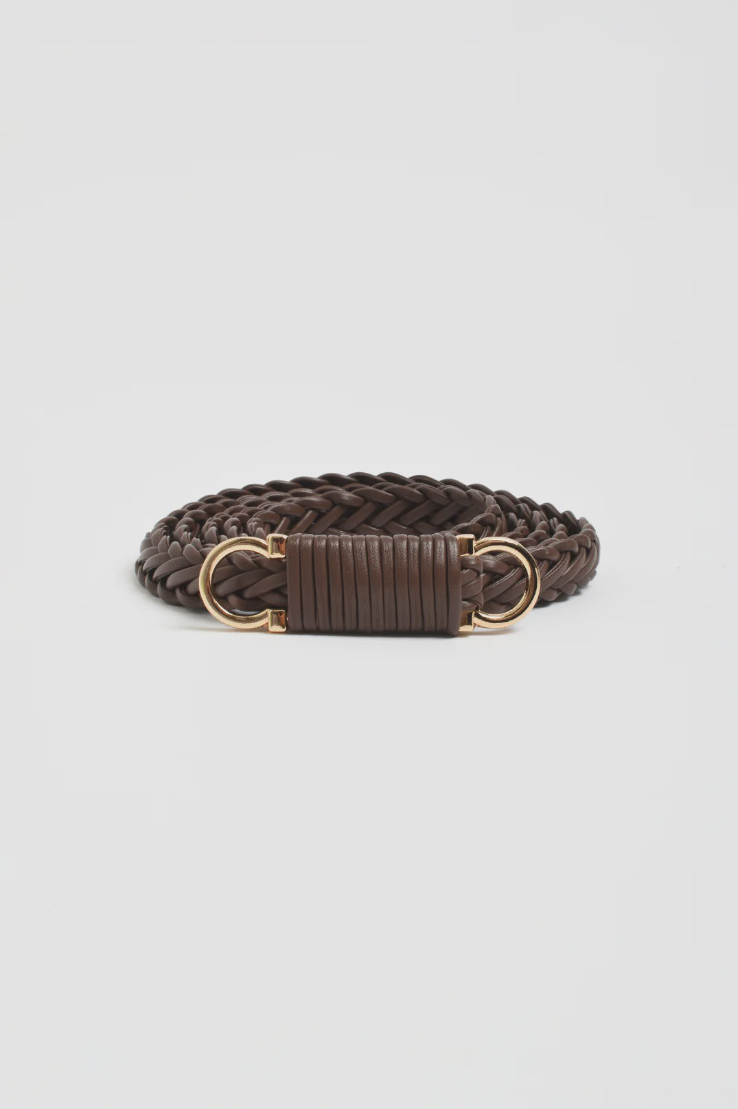 Plaited Thin Waist Belt Chocolate - Global Free Style