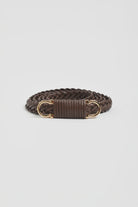 Plaited Thin Waist Belt Chocolate - Global Free Style