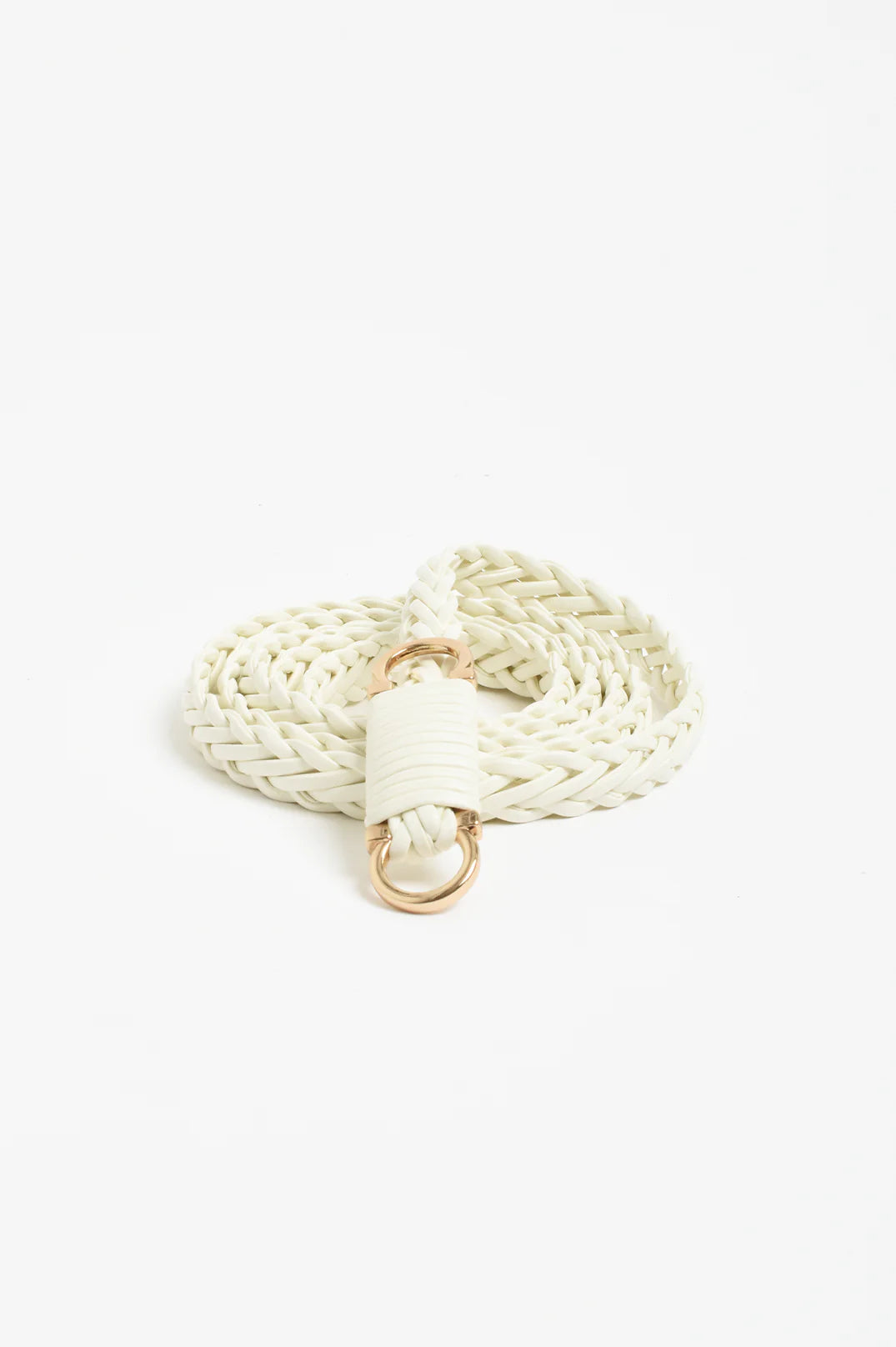 Plaited Thin Waist Belt White Belts Adorne