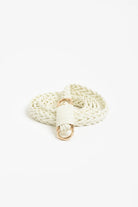Plaited Thin Waist Belt White Belts Adorne