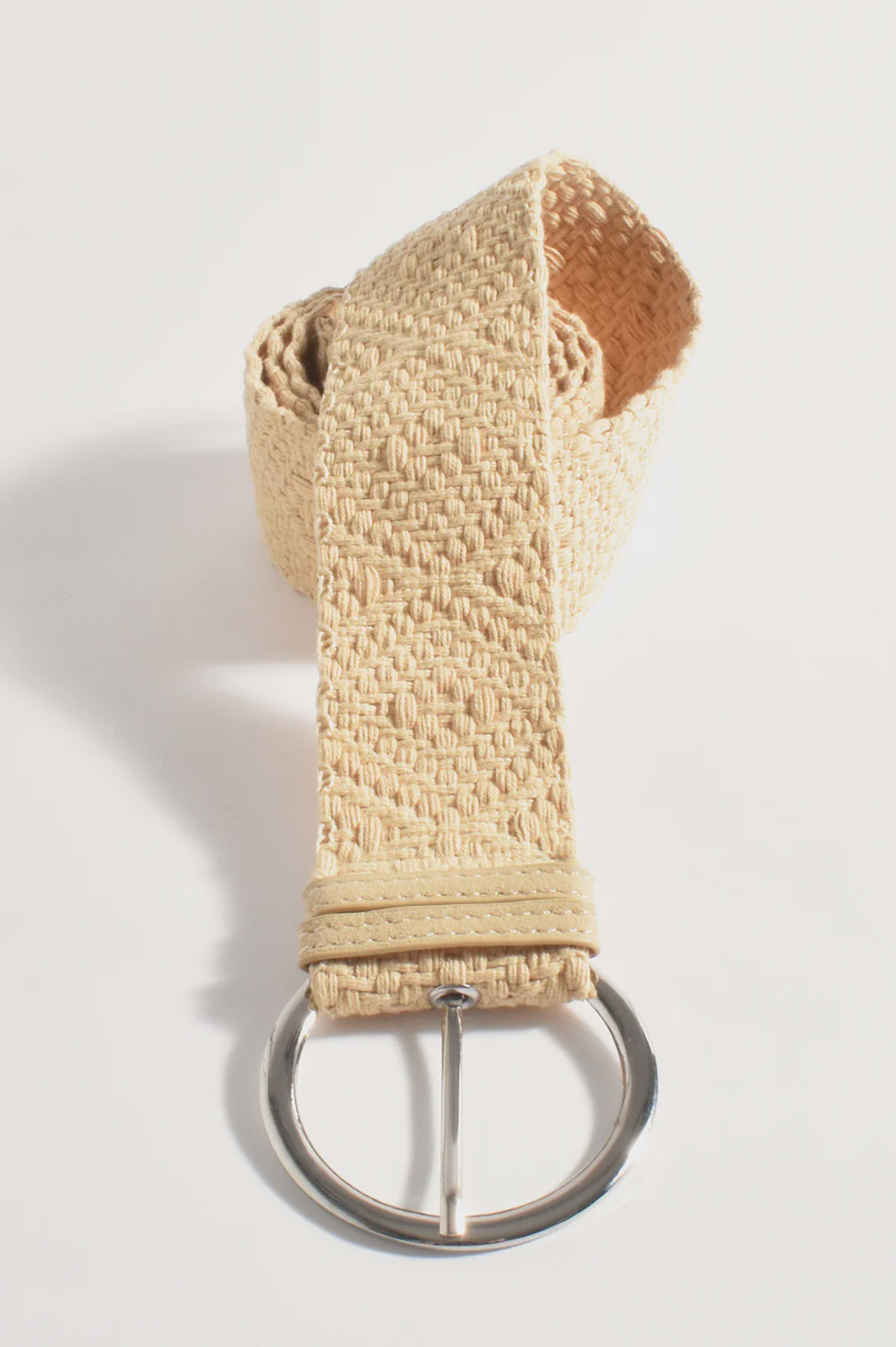 Metal Buckle Fabric Weave Belt Natural Belts Adorne