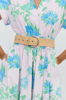 Metal Buckle Fabric Weave Belt Natural - Global Free Style