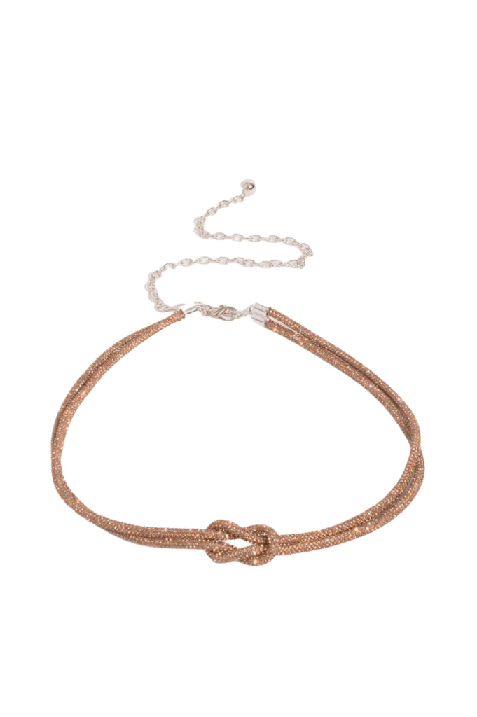 Diamante Knot Rope Belt Bronze Belts Adorne