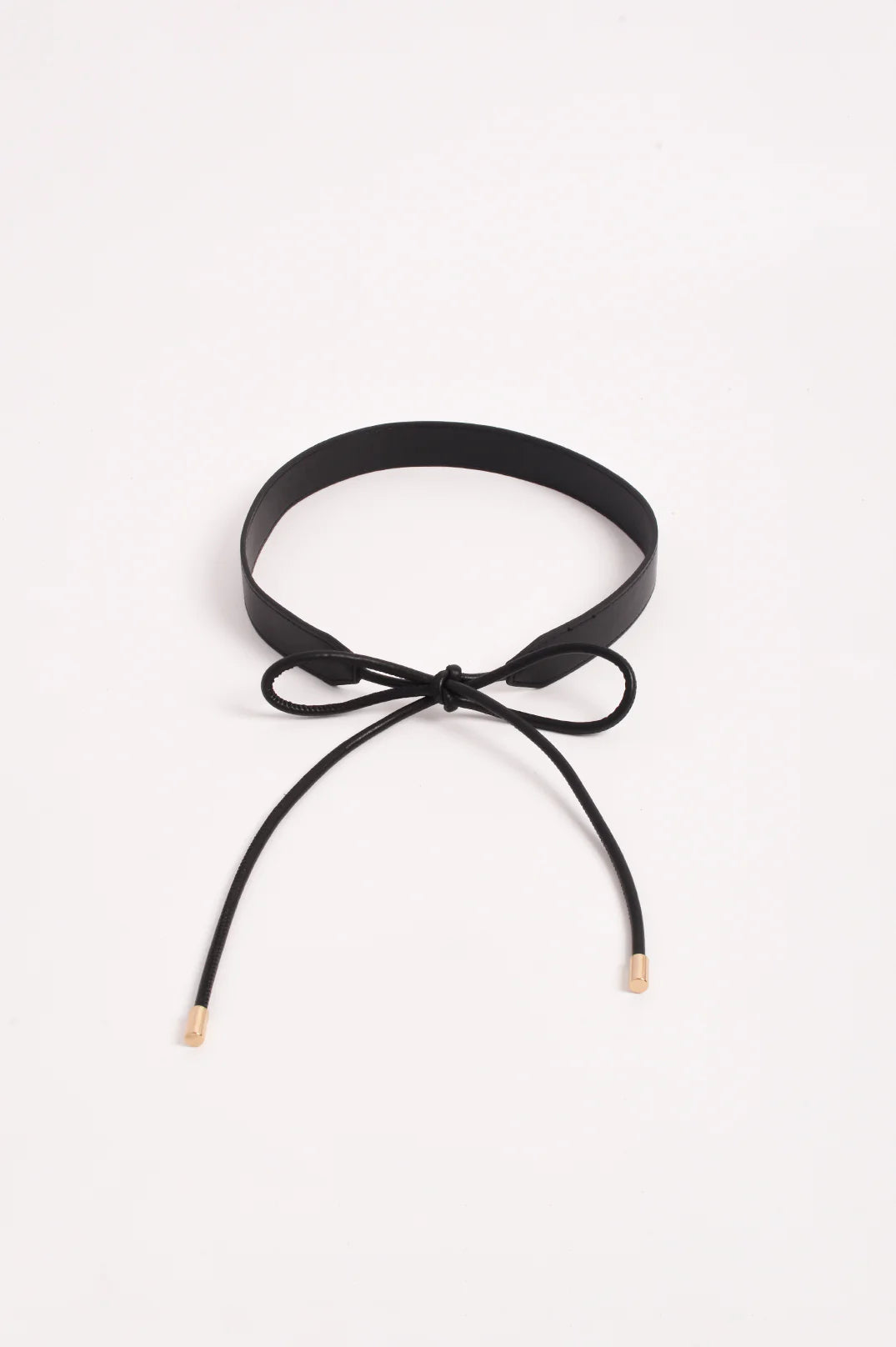 Tie Front Wide Back Belt Black - Global Free Style