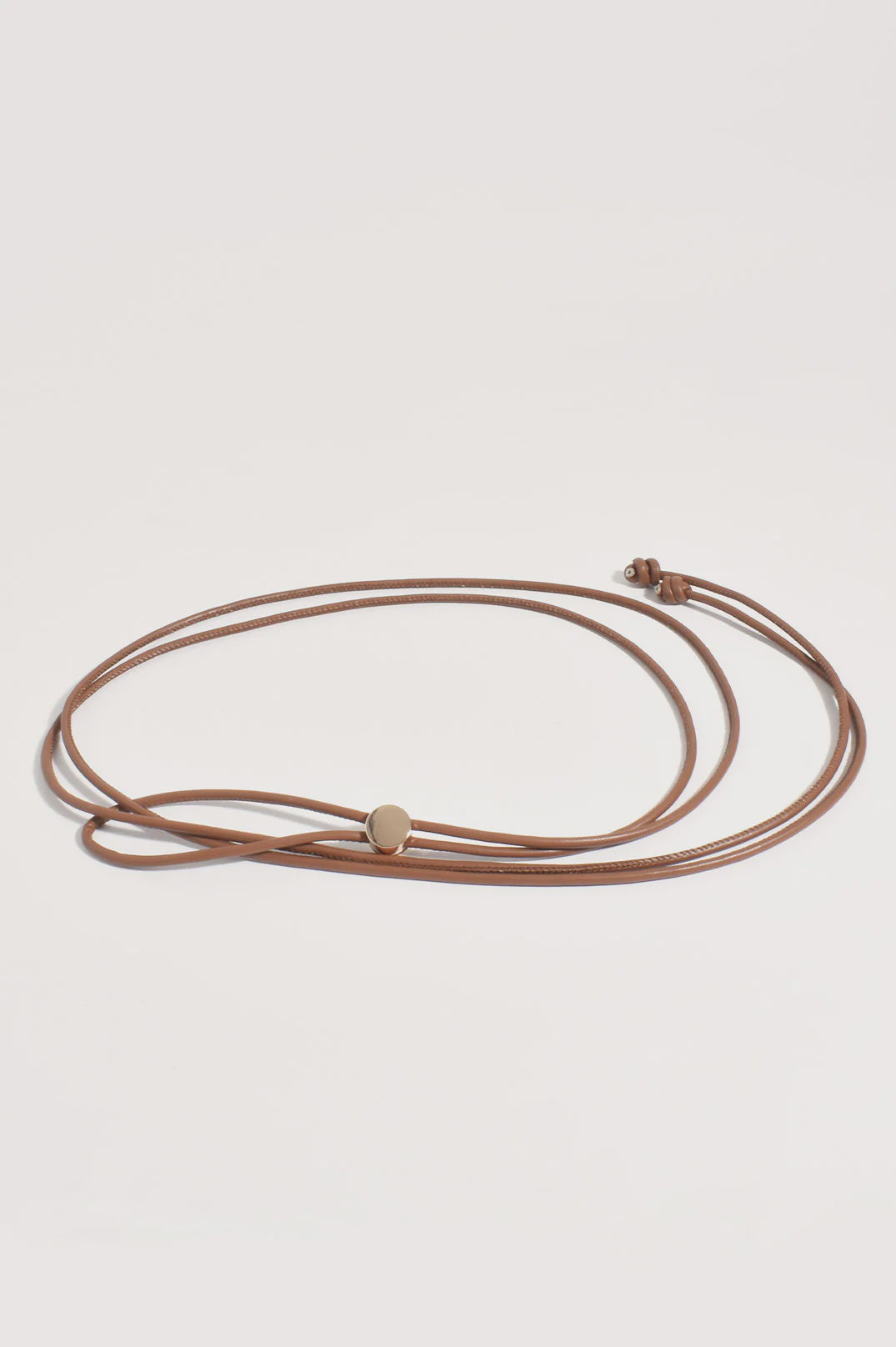 Metal Disc Tie Front Belt Tan Belts Adorne