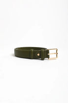 Riley Metal Buckle Jeans Belt Olive/Gold Belts Adorne