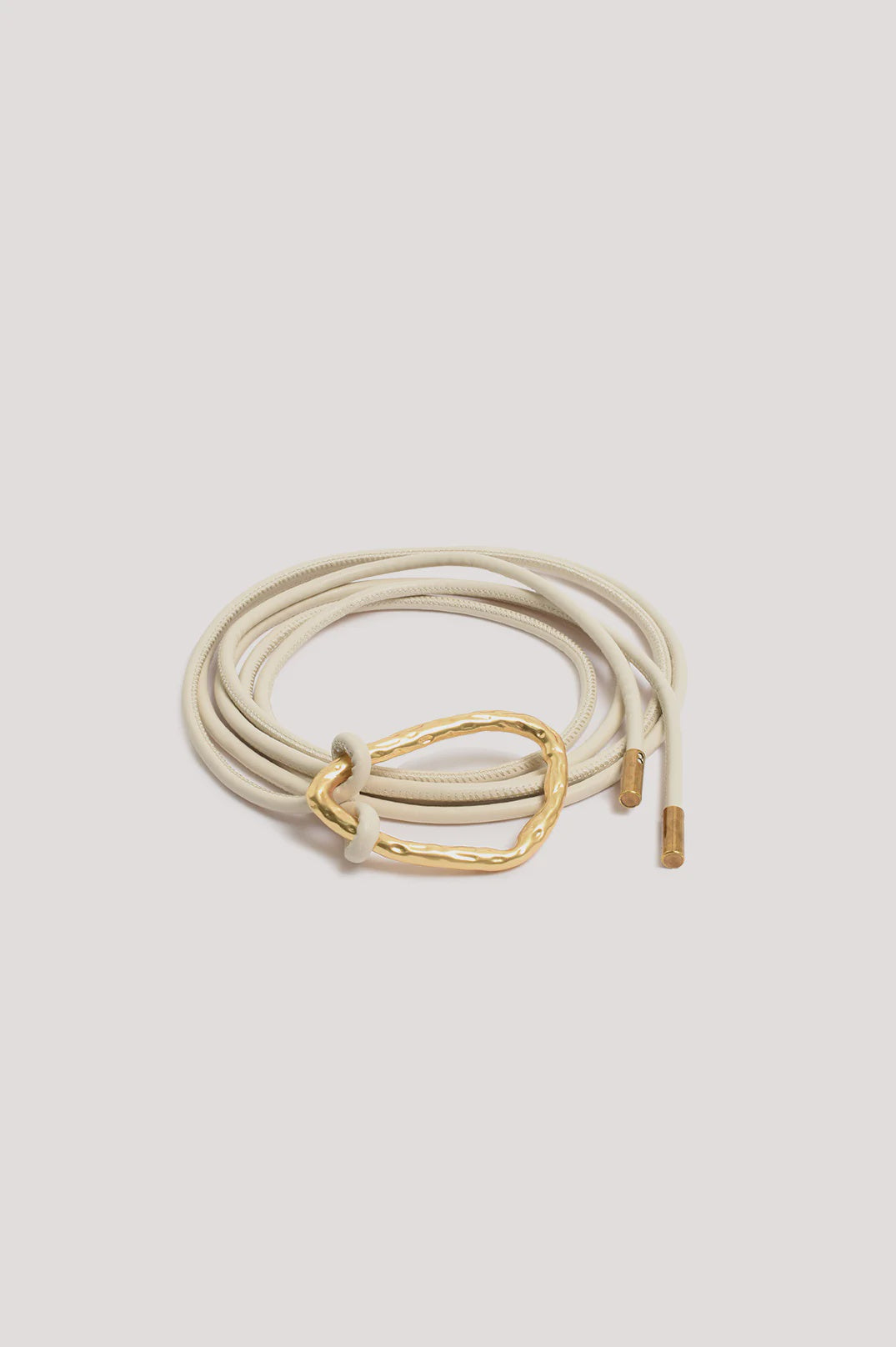 Hammered Metal Ring Tie Front Belt Stone/Gold Belts Adorne
