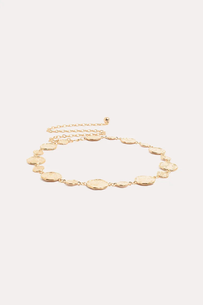 Textured Metal Disc Chain Belt Gold Belts Adorne