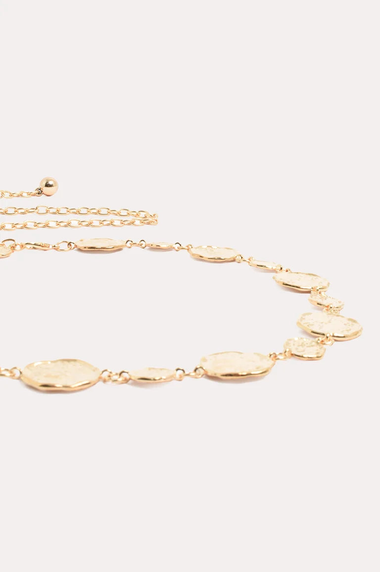 Textured Metal Disc Chain Belt Gold Belts Adorne