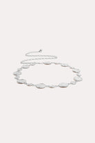 Textured Metal Disc Chain Belt Silver Belts Adorne