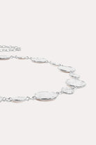 Textured Metal Disc Chain Belt Silver Belts Adorne