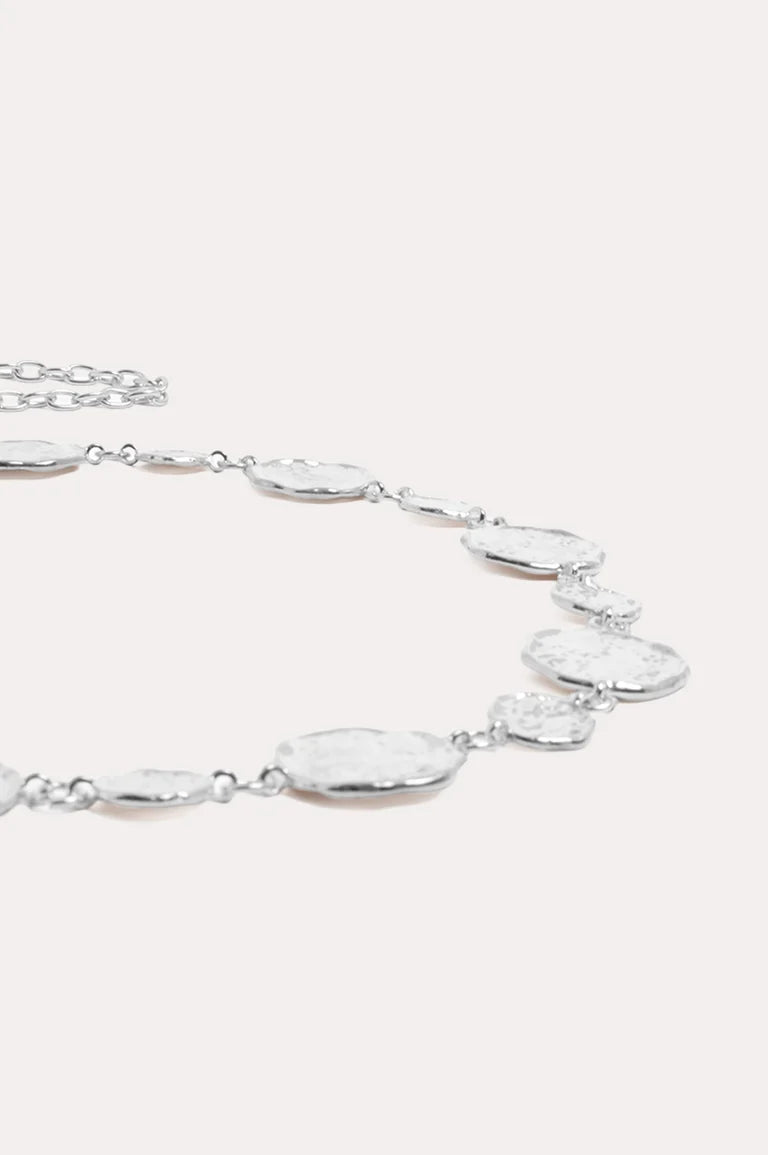 Textured Metal Disc Chain Belt Silver Belts Adorne