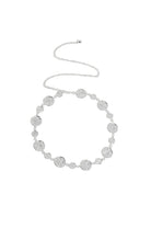 Textured Metal Disc Chain Belt Silver Belts Adorne