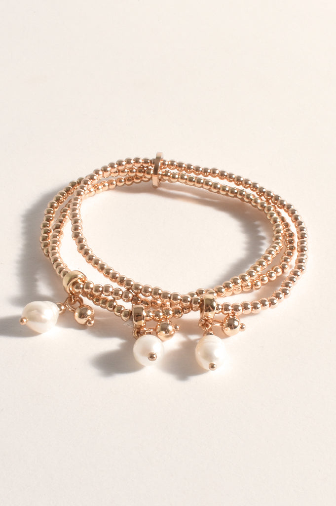 Kasper Ball Pearl Stretch Bracelet Gold Bracelets and Bangles Adorne   