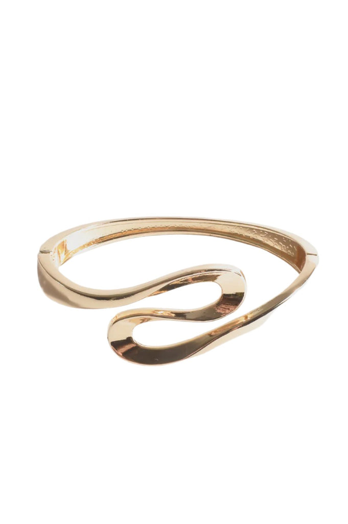 Swirl Front Metal Bangle (Gold) Earrings Adorne   