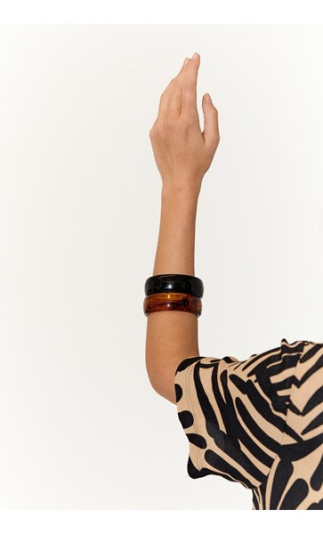 Riley Resin Bangle Black Bracelets and Bangles Adorne