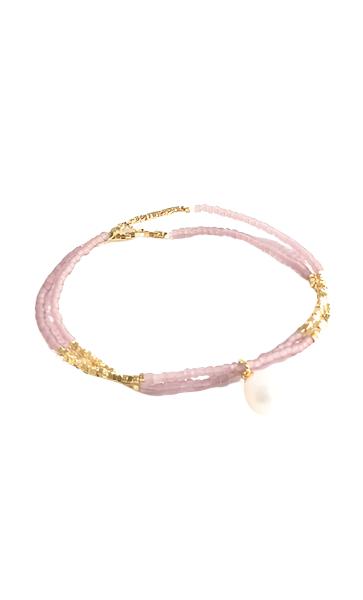 Glass and Freshwater Pearl Bracelet Set Pink/Cream Bracelets and Bangles Adorne